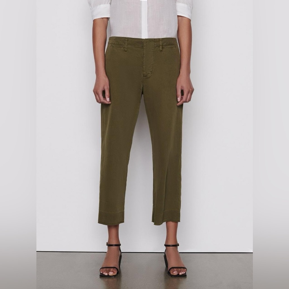 FRAME DENIM Le Tomboy High Waisted Washed Green Cuffed Trousers | Sz 23, 24